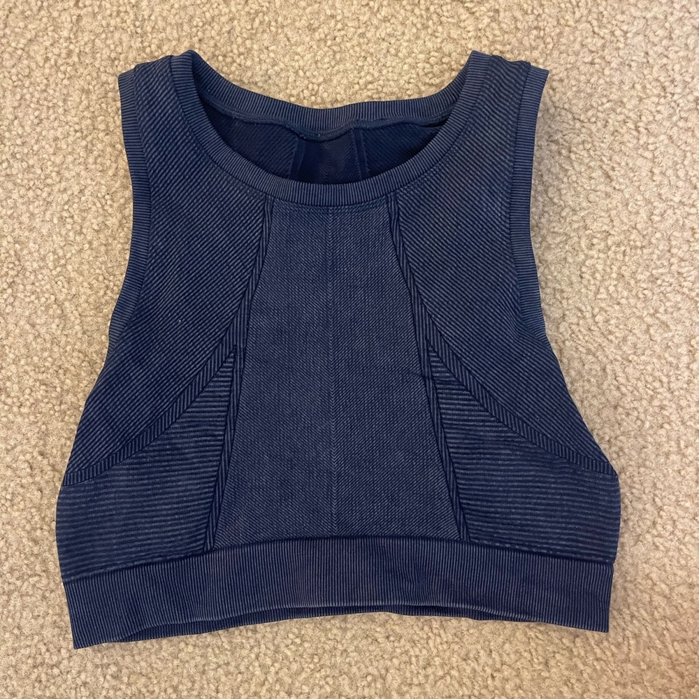 Aerie Navy Blue Cropped Athletic Tank